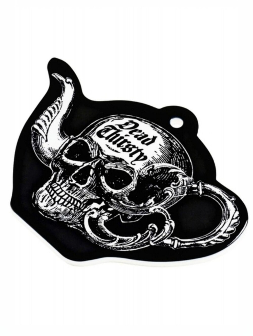 Alchemy Gothic Dead Thirsty Ceramic Trivet Teapot Baroque Skull Home Decor NWT